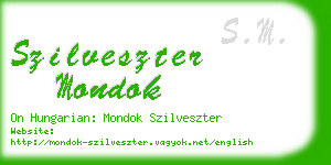 szilveszter mondok business card